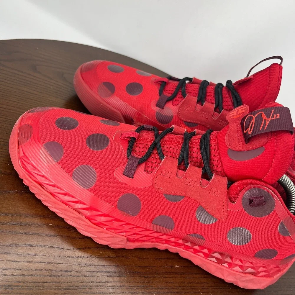 Adidas Harden Vol. 5 Futurenatural Shoes Men's 8.5 Red Polka Dot Sneakers H68595